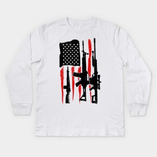 American Hero Flag Kids Long Sleeve T-Shirt